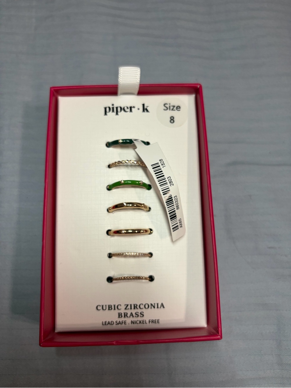 Green and Gold Ring Set
